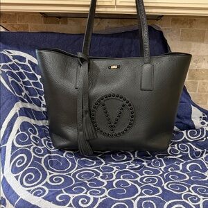 Mario Valentino Black Leather Tote